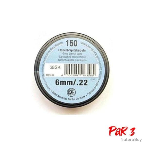 Balles RWS - Cal. 22 LR/Flobert - 22LR / Conique / Par 3