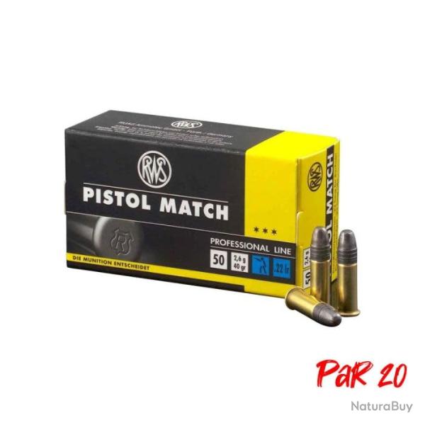 Balles RWS Pistol Match - Cal.22 LR - 22LR / Par 20 / 40