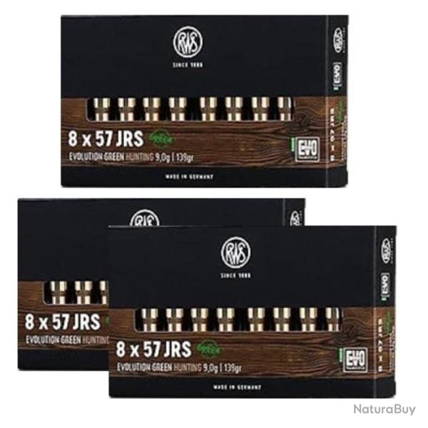 Balles RWS EVO GREEN - Cal. 8x57 JS - 8x57 JRS / Par 3