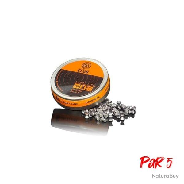 Plombs plat RWS club 0.45 g - Cal. 4.5 - Boite seul / Par 5