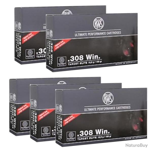 Balles RWS Target Elite Plus - Cal. 308 Win Mag - 308 Win MAG / 10.9 g / Par 5