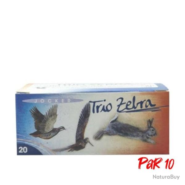 Boite de 10 Cartouches Jocker Trio Zebra 28 BG Rose - Cal. 20/70/16 - 8/9/10 / Par 10