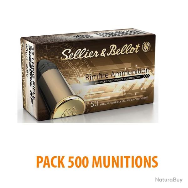 MUNITIONS SELLIER & BELLOT CALIBRE 22LR SUBSONIC HP 40gr - 2.6g x500 