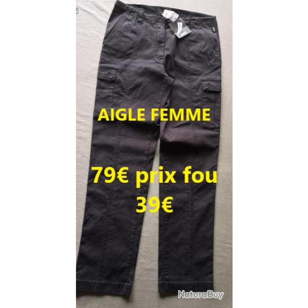 PANTALON  AIGLE STRECH SHINGLE FEMME NOIR T 44      60452-44