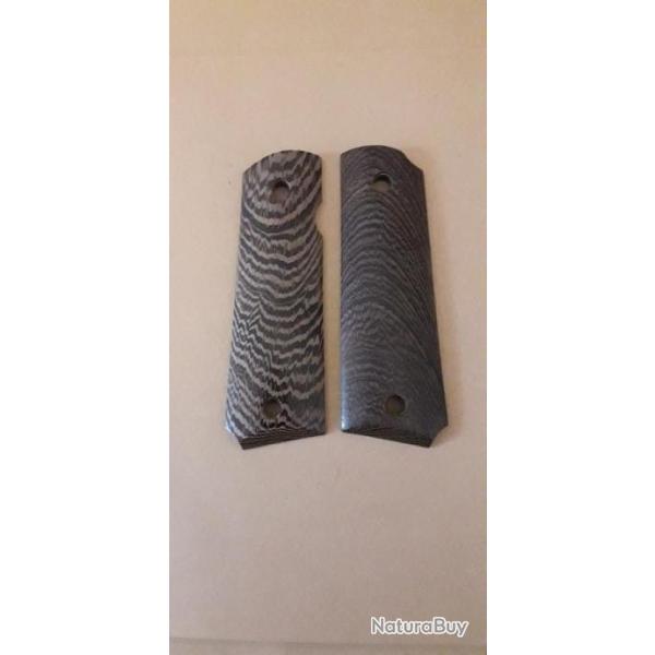 PLAQUETTES COLT 1911 /1911A1 et CLONE EN BOIS DE ZEBRE