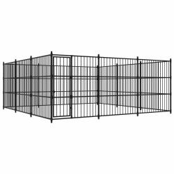 Chenil ext&eacute;rieur cage enclos parc animaux chien d'ext&eacute;rieur pour chiens 450 x 450 x 185 cm 02_00003