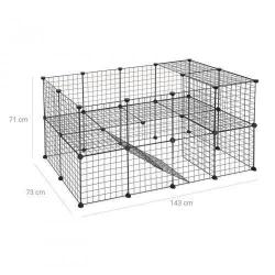 Enclos modulable pour petits animaux cage int&eacute;rieur 2 niveaux maillet en caoutchouc offert cochon d