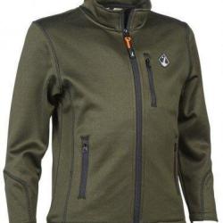 Sweat zipp&eacute; enfant kaki PERCUSSION