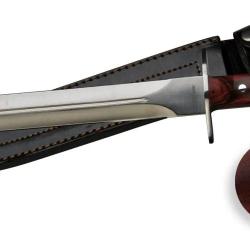 Dague De Chasse 25 cm Manche Bois Avec Etuis