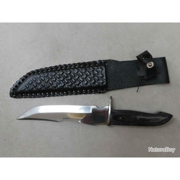 couteau lame fixe 15,5 cm avec �tui cuir