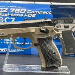 R&eacute;plique CZ 75D compact dual-tone FDE - R&eacute;plique "Spring" &agrave; ressort