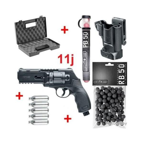 Pack complet HDR50 Umarex T4E 11J Home Defense + Malette + Holster + 10 billes poivre