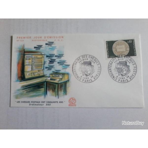 enveloppe 1� jour �mission histoirique  FDC N� 624 1968