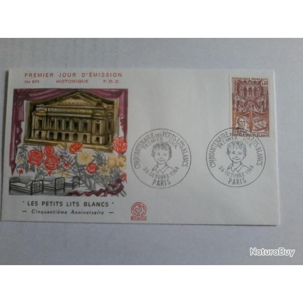 enveloppe 1� jour �mission histoirique  FDC N� 655 1968.