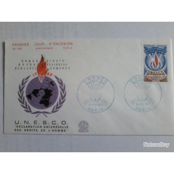 enveloppe 1 jour mission histoirique  FDC N 748 1971
