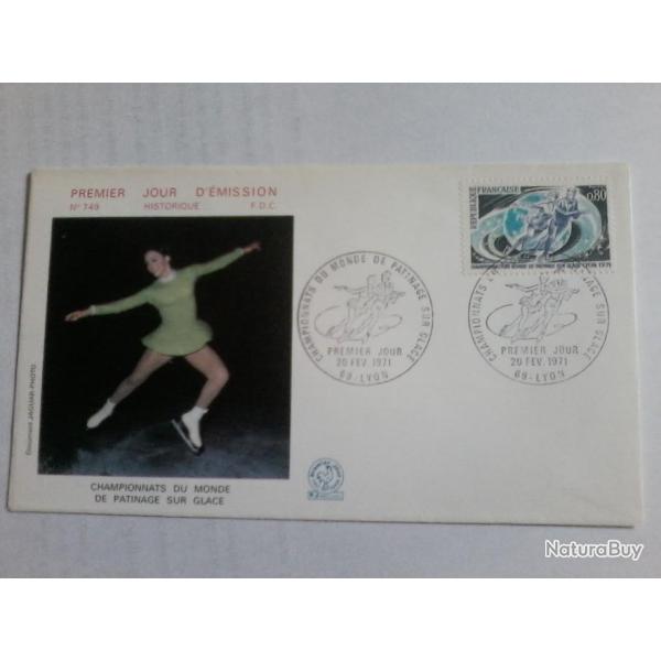enveloppe 1 jour mission histoirique  FDC N 749 1971