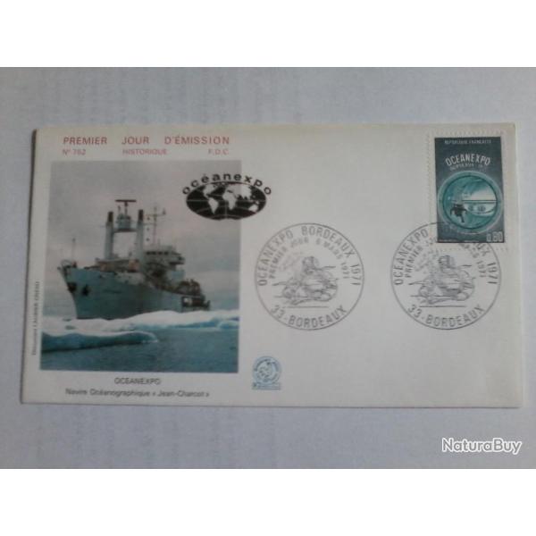 enveloppe 1 jour mission histoirique  FDC N 752 1971
