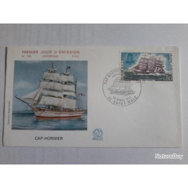 enveloppe 1� jour �mission histoirique  FDC N� 755 1971
