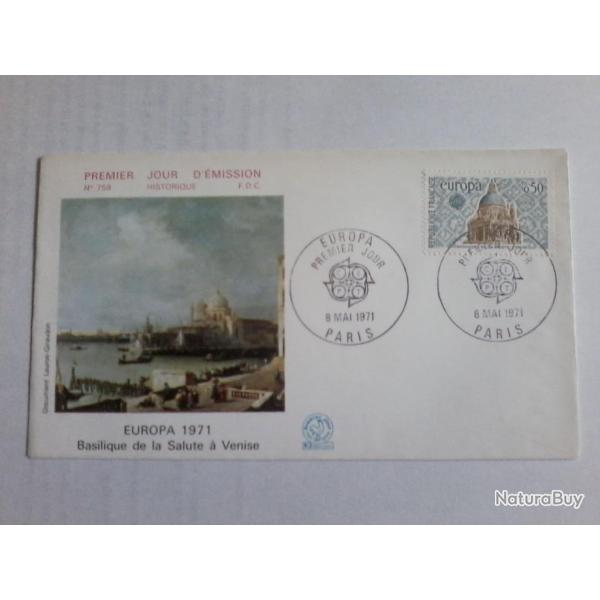 enveloppe 1 jour mission histoirique  FDC N 759 1971