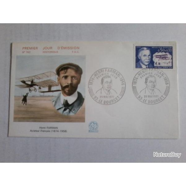 enveloppe 1 jour mission histoirique  FDC N 762 1971