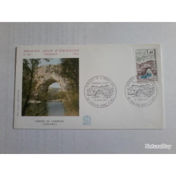 enveloppe 1 jour mission histoirique  FDC N 766 1971