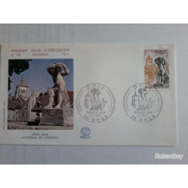 enveloppe 1� jour �mission histoirique  FDC N� 768 1971