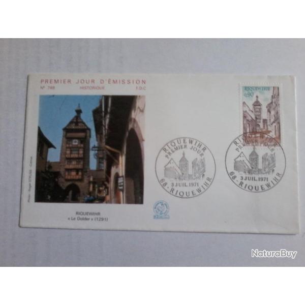 enveloppe 1 jour mission histoirique  FDC N 769 1971