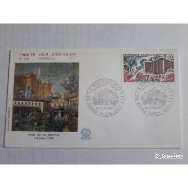 enveloppe 1� jour �mission histoirique  FDC N� 770 1971