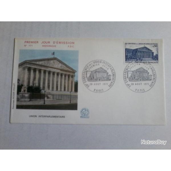 enveloppe 1 jour mission histoirique  FDC N 771 1971