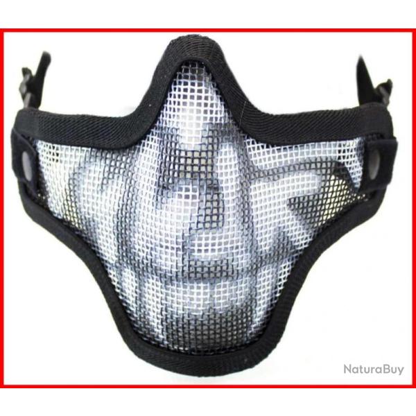 BAS DE MASQUE GRILLAGE SHIELD SKULL - NOIR