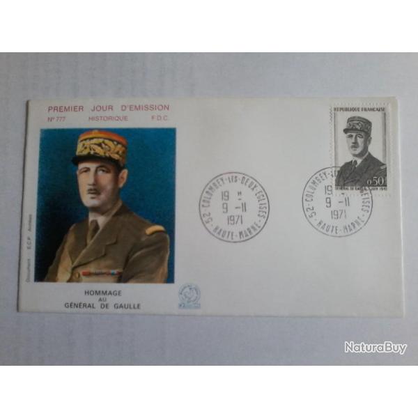 enveloppe 1 jour mission historique  FDC N 777 Nord 1971