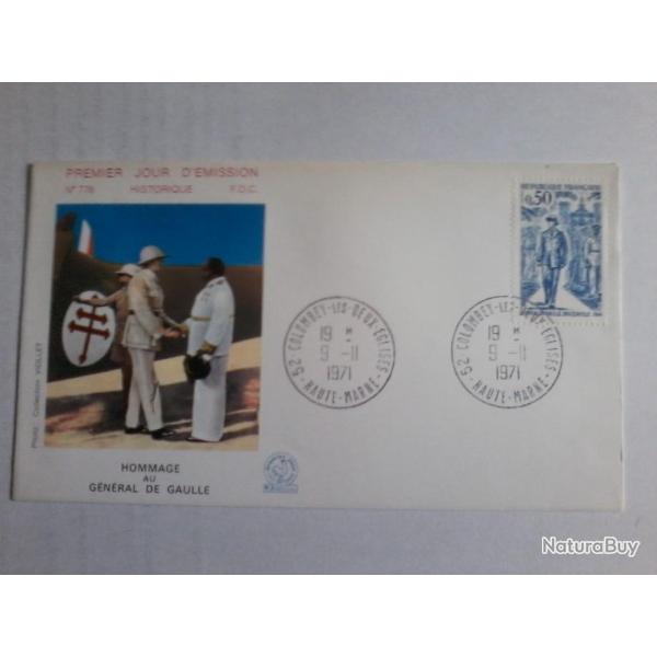 enveloppe 1 jour mission historique  FDC N 778 Haut Marne 1971.jpg