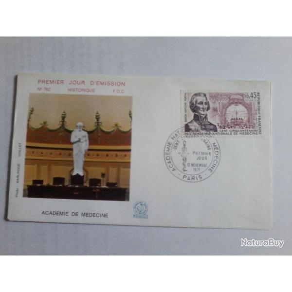 enveloppe 1� jour �mission historique  FDC N� 782 1971