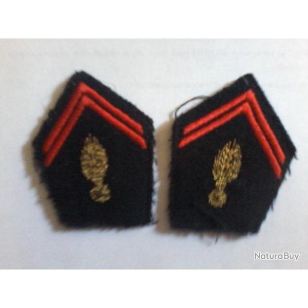 patte de cols officier d'Infanterie hors cadre