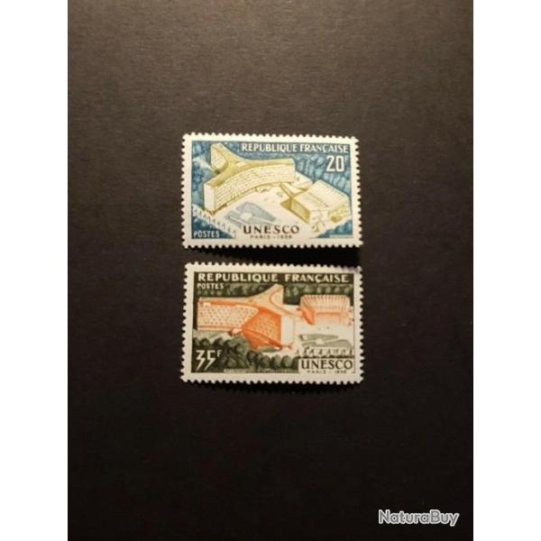 timbres UNESCO 35 et 20 fcs 19458 N�1177 et 1178 neuf sans charni�re