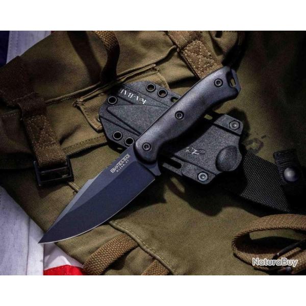 Couteau KA-BAR Becker Black Harpoon Lame Acier Carbone 1095 Manche Zytel Etui Polym�re USA BKR18BK
