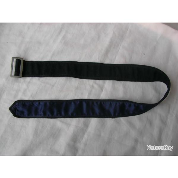 WW2/POSTWAR CEINTURON EN TISSU NOIRE/BLEUE TYPE WAAC TYPE OFFICIERS ATTACHE RECTANGLE LARGEUR 4.7 CM