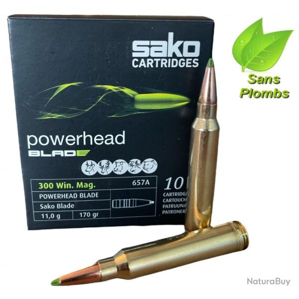 10 Munitions SAKO Powerhead Blade cal 300 Win Mag 170 gr