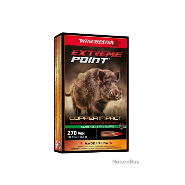 Munitions WINCHESTER cal.270win extr�me point copper impact 130gr par 60