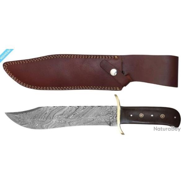 LAME DAMAS CHASSE - COUTEAU 37 CM MANCHE MICARTA & �TUI CUIR