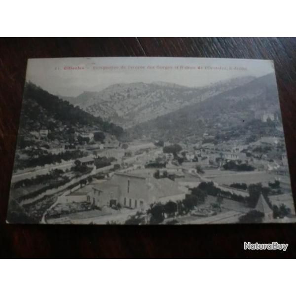 CP  dpt  83  OLLIOULES PERSPECTIVE DE L ENTREE DES GORGES  ET RUINE DE L ORATOIRE