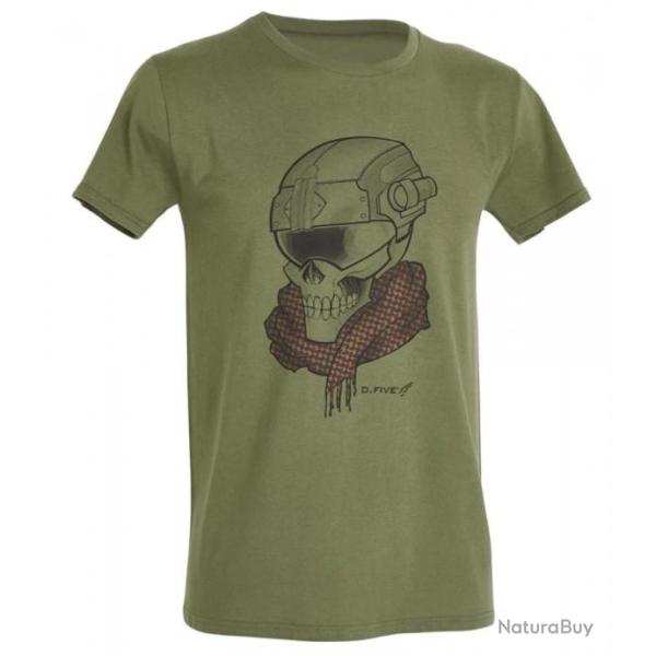 T-Shirt D.Five Skull with Helmet Vert (Taille L)