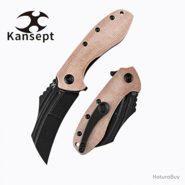 Couteau Kansept KTC3 Brown Manche Micarta Lame Acier 154CM Linerlock Clip KT1031B2