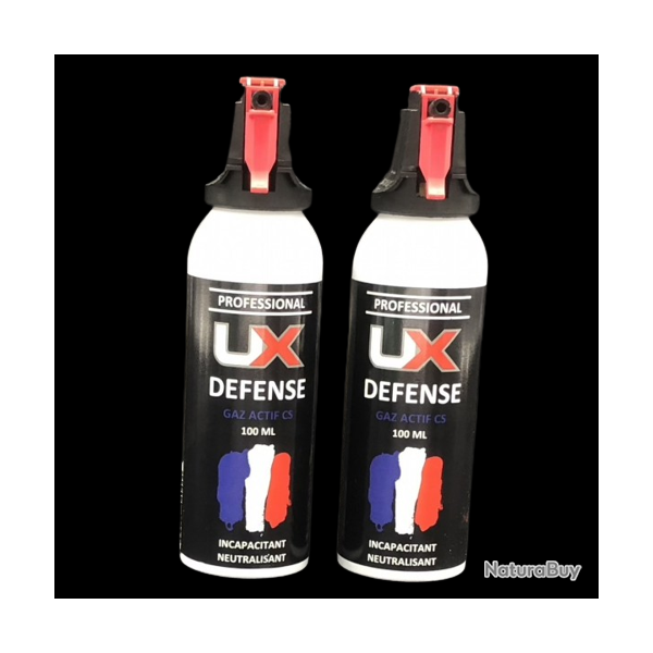 UX PRO / UMAREX - Lot de 2 Bombes Spray GAZ ACTIF CS 100 ml de d�fense UMAREX