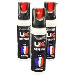 UX PRO / UMAREX - 3X Bombe Spray GAZ ACTIF CS 25 ml de d&eacute;fense.