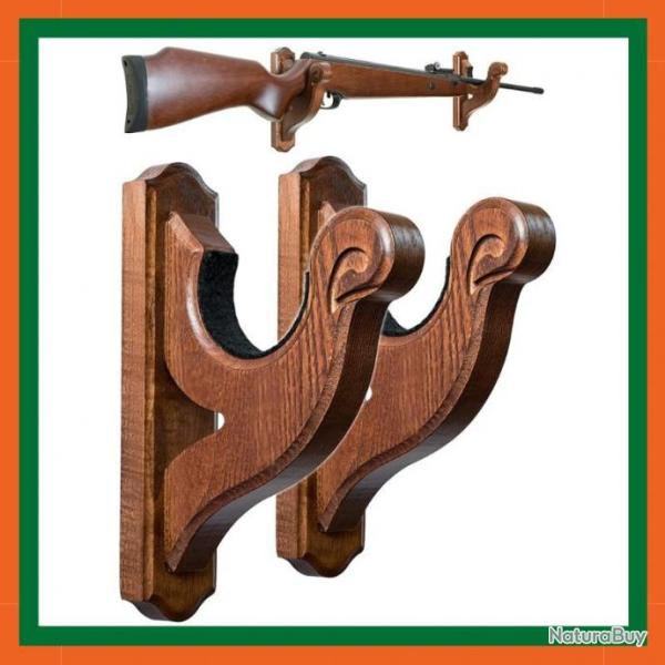 Support Mural en bois pour fusil ou pistolet