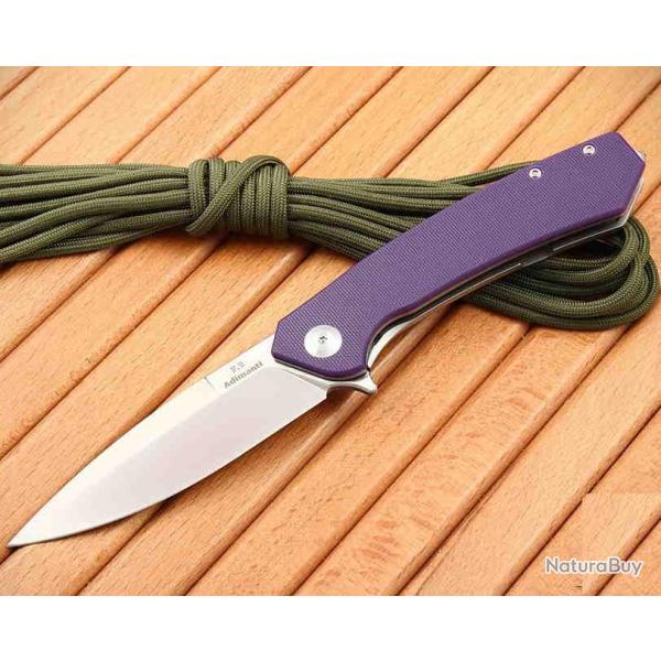 Couteau Ganzo Adimanti Blue Manche G10 Lame Acier D2 Framelock Clip GASKBL