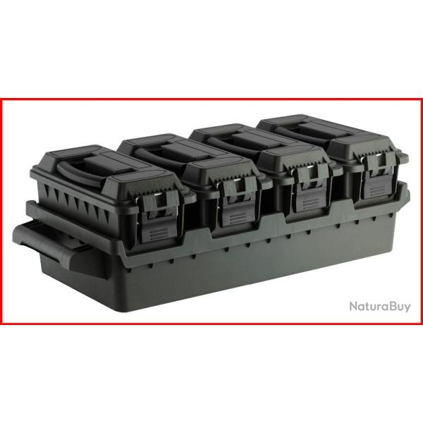 SET 4 CAISSES A MUNITION AVEC BAC DE TRANSPORT