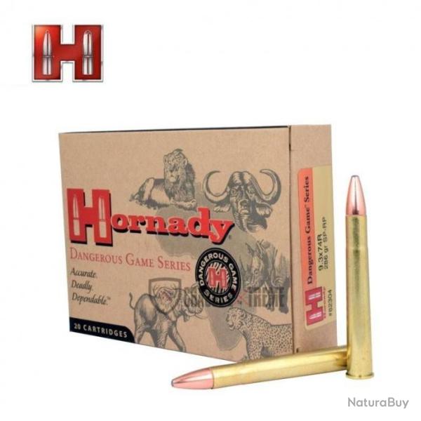 20 Munitions HORNADY Dgs 9.3x74r 286 Gr Interlock Sp-Rp