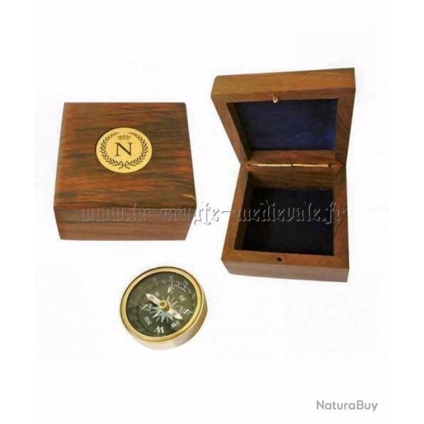 BOUSSOLE NAPOLEON EN COFFRET BOIS/MARINE /